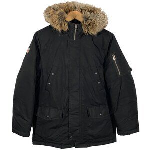 Polo Ralph Lauren Faux Fir Trimmed Hooded Puffer Parka Jacket size Large (14-16)